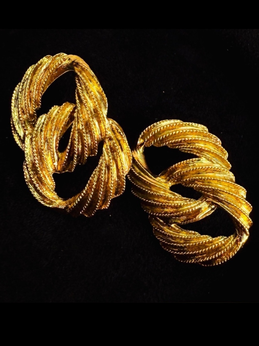 Vintage, aged goldtone weighted pierced earrings